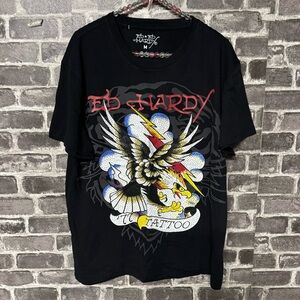 NWT Ed Hardy graphic t-shirt Black eagle print bling shirt